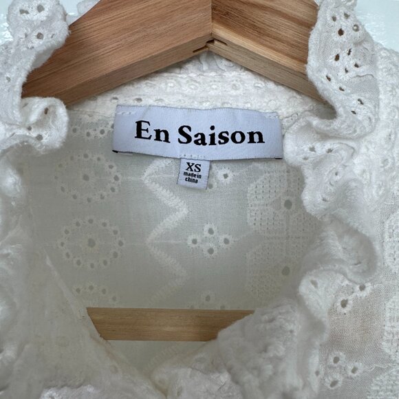 En Saison Boho Eyelet Button Up Blouse - Picture 2 of 2